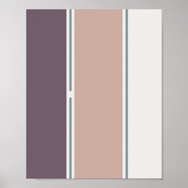 Pastel Stripes-2 – Minimal Vertical Stripe Art Poster (Vorne)