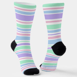 Pastel Stripes Crew Socken