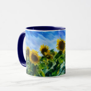 Pastel Style Art Sonnenblumen Kaffee Tee Tasse
