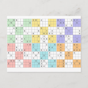 Pastel-Sudoku Postkarte