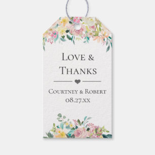 Pastel Summer Floral Wedding Danke Geschenkanhänger