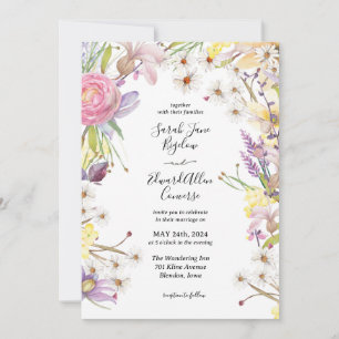 Pastel Summer Floral Wedding Einladung