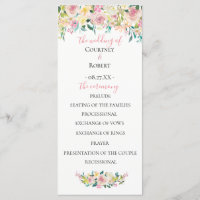 Pastel Summer Floral Wedding Program
