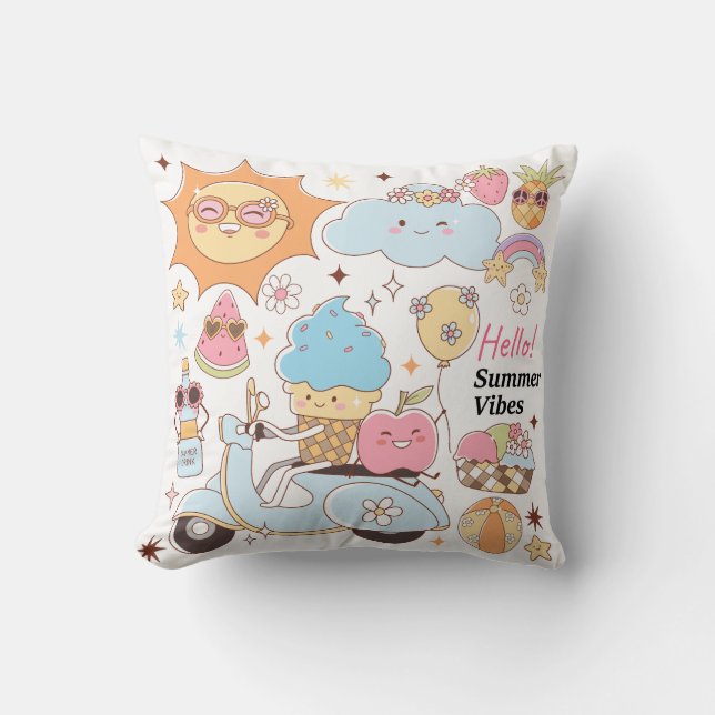 Pastel Summer Vibes Kissen (Vorderseite)