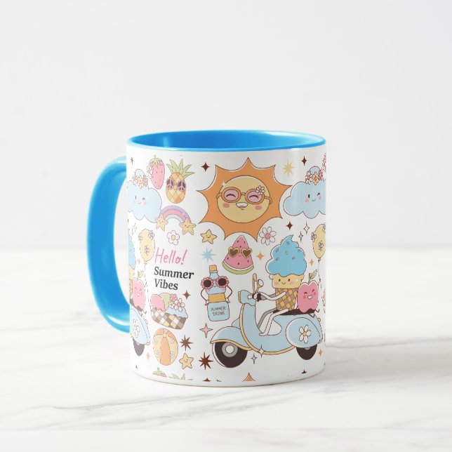 Pastel Summer Vibes Tasse (Vorderseite Links)