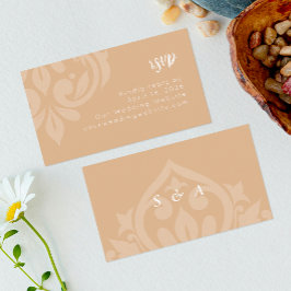 Pastel Sun Elegant Minimal Damask Wedding UAWG Begleitkarte