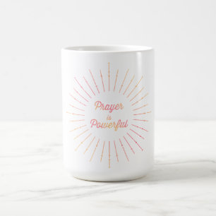 Pastel Sun Ray Gebet ist mächtig Christlich Kaffeetasse