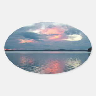 Pastel Sunset-Aufkleber Ovaler Aufkleber
