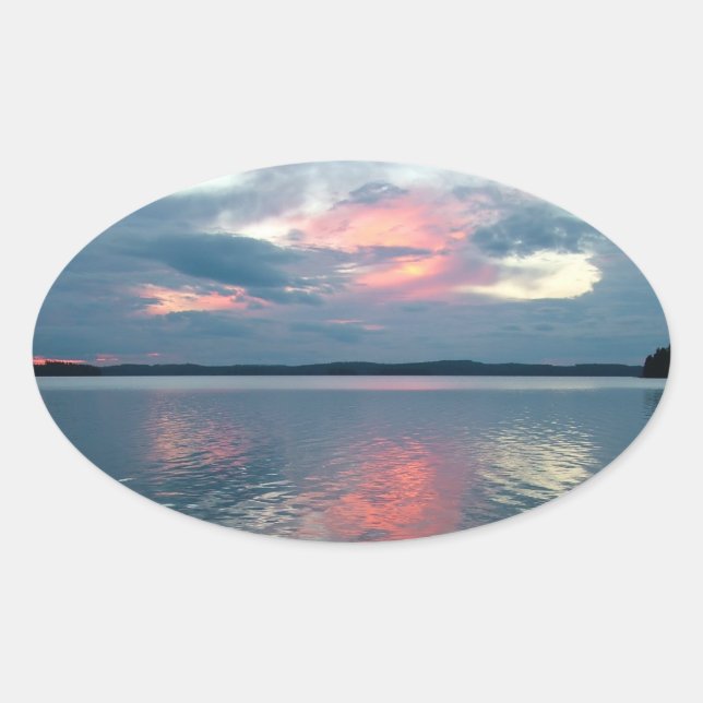 Pastel Sunset-Aufkleber Ovaler Aufkleber (Vorderseite)