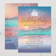 Pastel Sunset Beach Ocean Geburtstagsparty