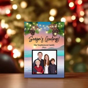 Pastel Sunset Beach Ocean Theme Foto Weihnachten