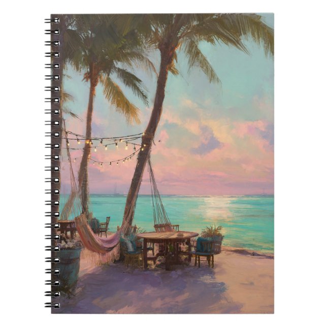 Pastel Sunset Hammock Beach Café Notizblock (Vorderseite)