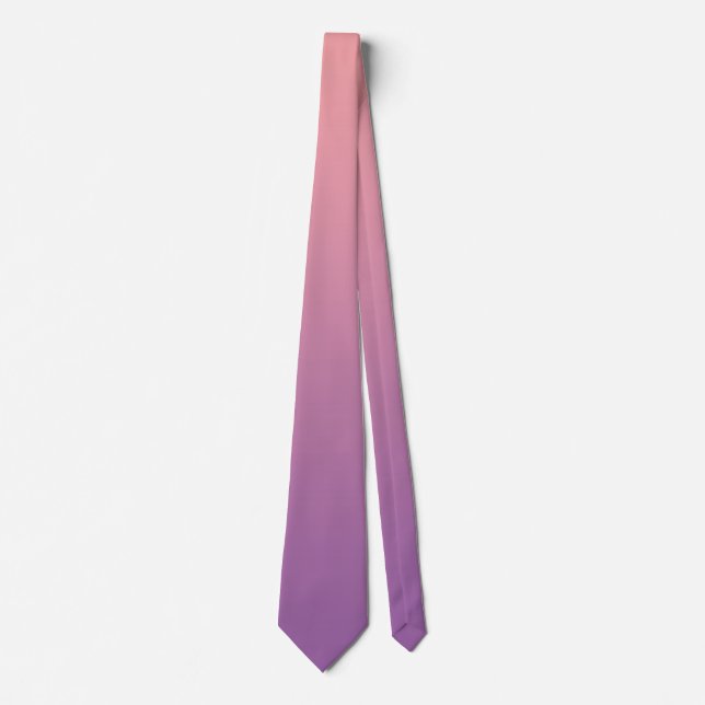 Pastel Sunset Pink Lila Ombre Gradient Krawatte (Vorderseite)