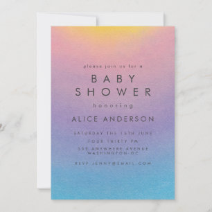 Pastel Sunset Watercolor Ombre Babydusche Einladung