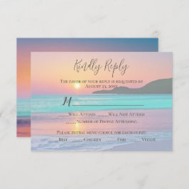 Pastel Sunset Zielstrand RSVP Karte