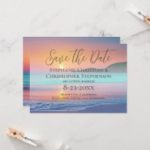 Pastel Sunset Zielstrand Save the Date