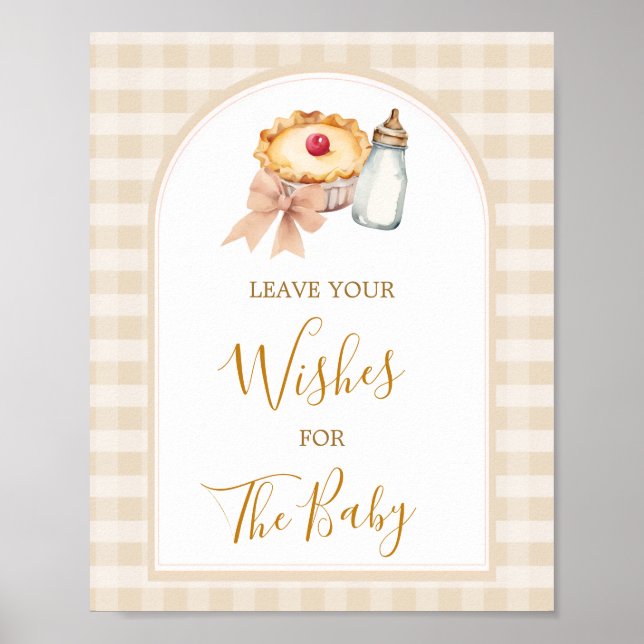 Pastel Süsse Pie Gingham Fall Verlasst Ihre Wünsch Poster (Vorne)