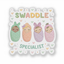 Pastel Swaddled Babies Cute Nursery Art Aufkleber
