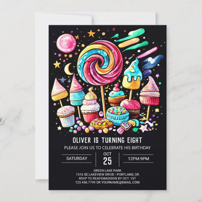 Pastel Sweet Celebration Geburtstag Einladung (Vorderseite)