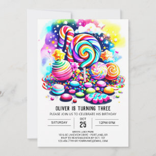 Pastel Sweet Chocolate Printable Birthday Einladung