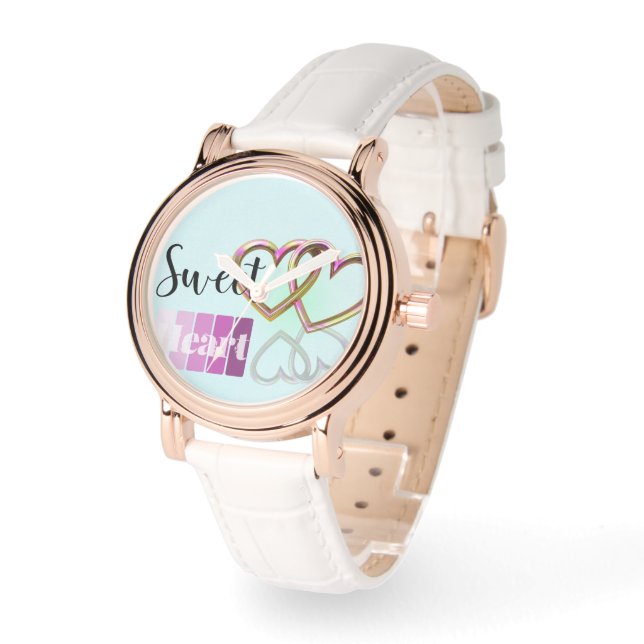 Pastel Sweet-Heart Bangle Bracelet Armbanduhr (Winkel)