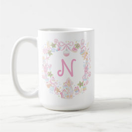 Pastel Sweet Holiday Treats Monogram Crest Kaffeetasse