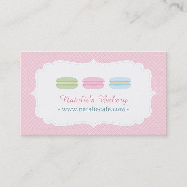 Pastel Sweet Macarons Patisserie Business Cards Visitenkarte (Vorderseite)