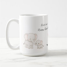 Pastel Sweet Mommy Elephant and Child Tasse