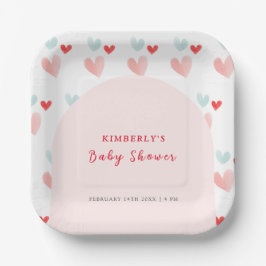 Pastel Sweetheart Arch Valentines Babydusche Pappteller
