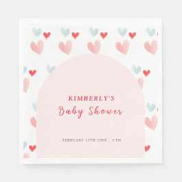 Pastel Sweetheart Arch Valentines Babydusche Serviette