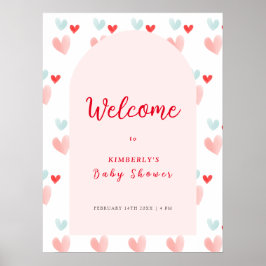 Pastel Sweetheart Arch Welcome Baby Dusche Poster