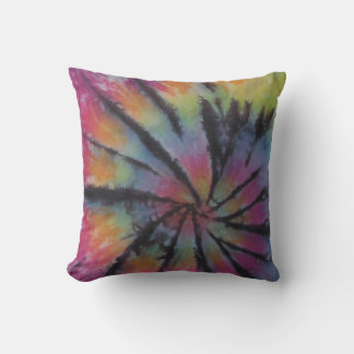 Pastel Swirl 1 Schwarze Gefärbte Krawatte Amerikan Kissen