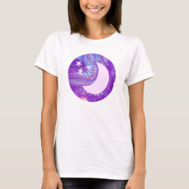 Pastel Swirl Circle Moon & Stars Kunst, Dichtung u T-Shirt