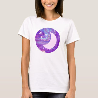 Pastel Swirl Circle Moon & Stars Kunst, Dichtung u T-Shirt