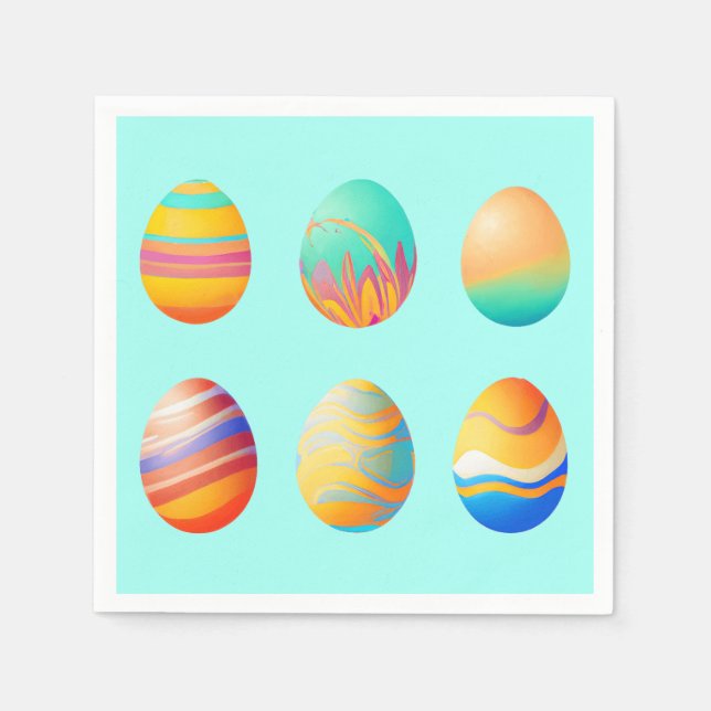 Pastel Swirl Ostereier Serviette (Vorderseite)