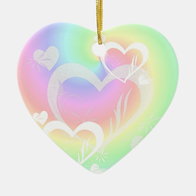 Pastel Swirled Hearts Ornament (Vorne)
