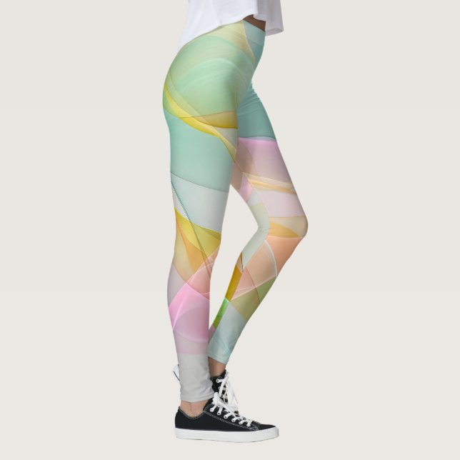 Pastel Symphony of Floating Sheer Ribbons Leggings (Rechts)