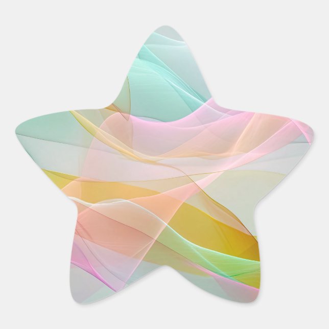 Pastel Symphony of Floating Sheer Ribbons Stern-Aufkleber (Vorderseite)