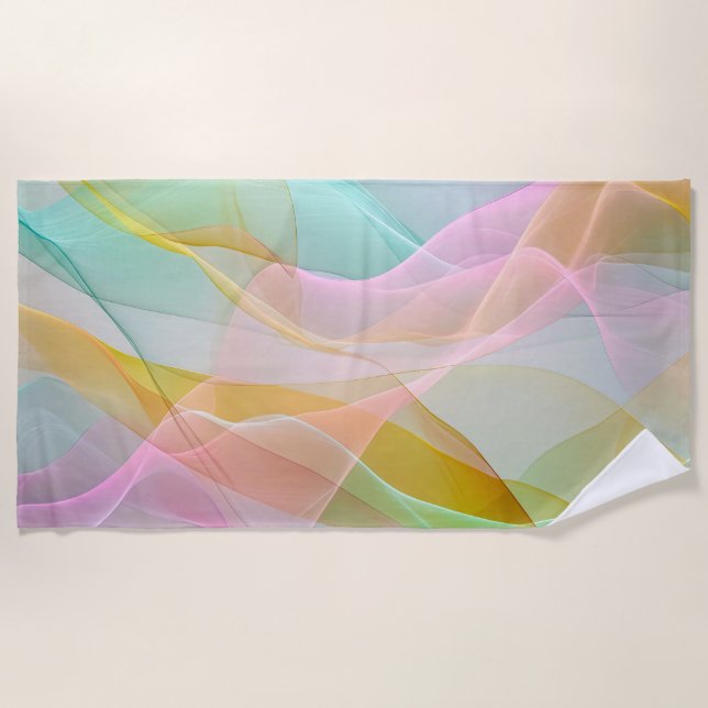 Pastel Symphony of Floating Sheer Ribbons Strandtuch (Vorderseite)