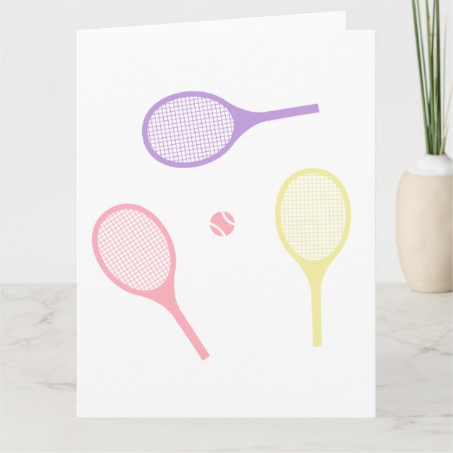 Pastel Tennis Rackets Karte (Vorderseite)