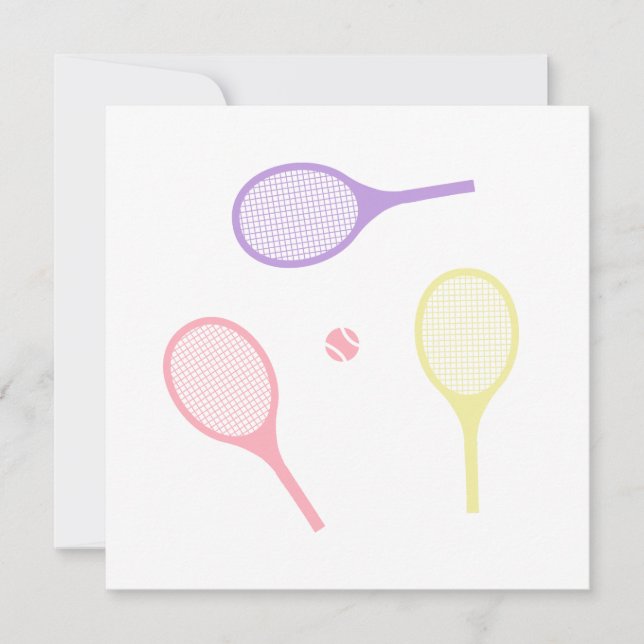 Pastel Tennis Rackets Karte (Vorderseite)