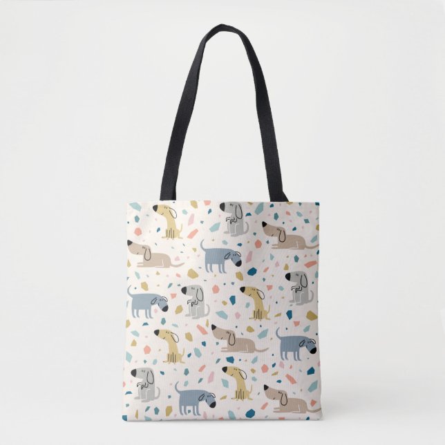 Pastel Terrazzo Funny Niedlich Dog Muster (Vorderseite)
