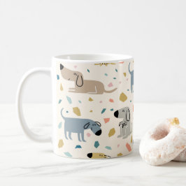 Pastel Terrazzo Funny Niedlich Dog Muster Kaffeetasse