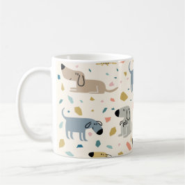 Pastel Terrazzo Funny Niedlich Dog Muster Kaffeetasse