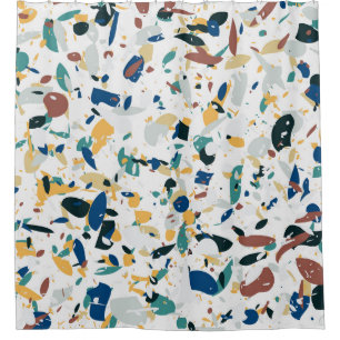 Pastel Terrazzo: Modernes Abstraktes Muster. Duschvorhang