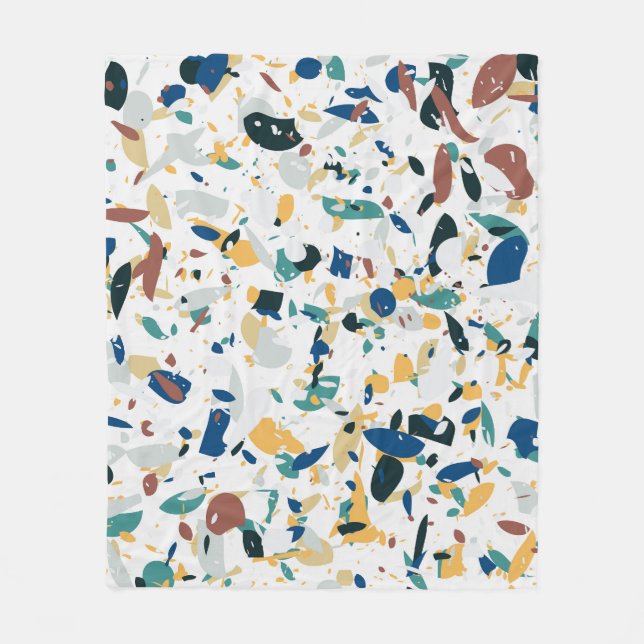 Pastel Terrazzo: Modernes Abstraktes Muster. Fleecedecke (Vorderseite)