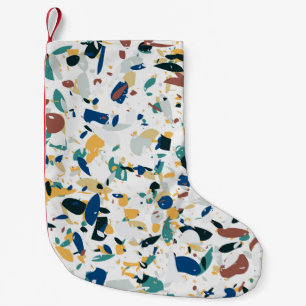 Pastel Terrazzo: Modernes Abstraktes Muster. Kleiner Weihnachtsstrumpf