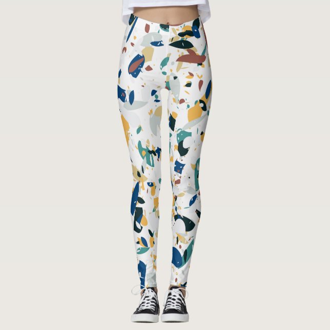 Pastel Terrazzo: Modernes Abstraktes Muster. Leggings (Vorderseite)