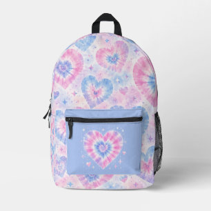 Pastel-Tie-Dye-Herz-Traumlandschaft Bedruckter Rucksack