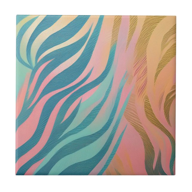 Pastel Tiger Stripe Fliese (Vorderseite)
